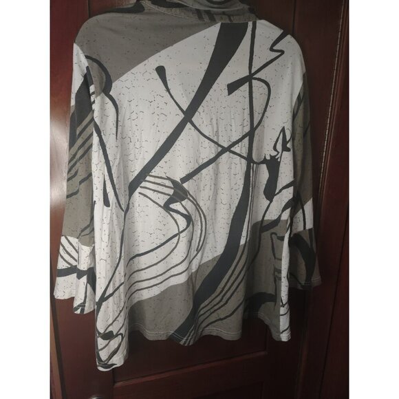 Parsley & Sage Tunic Blouse XL Abstract 3/4 Sleeves Boho Arty Fun - Picture 4 of 4